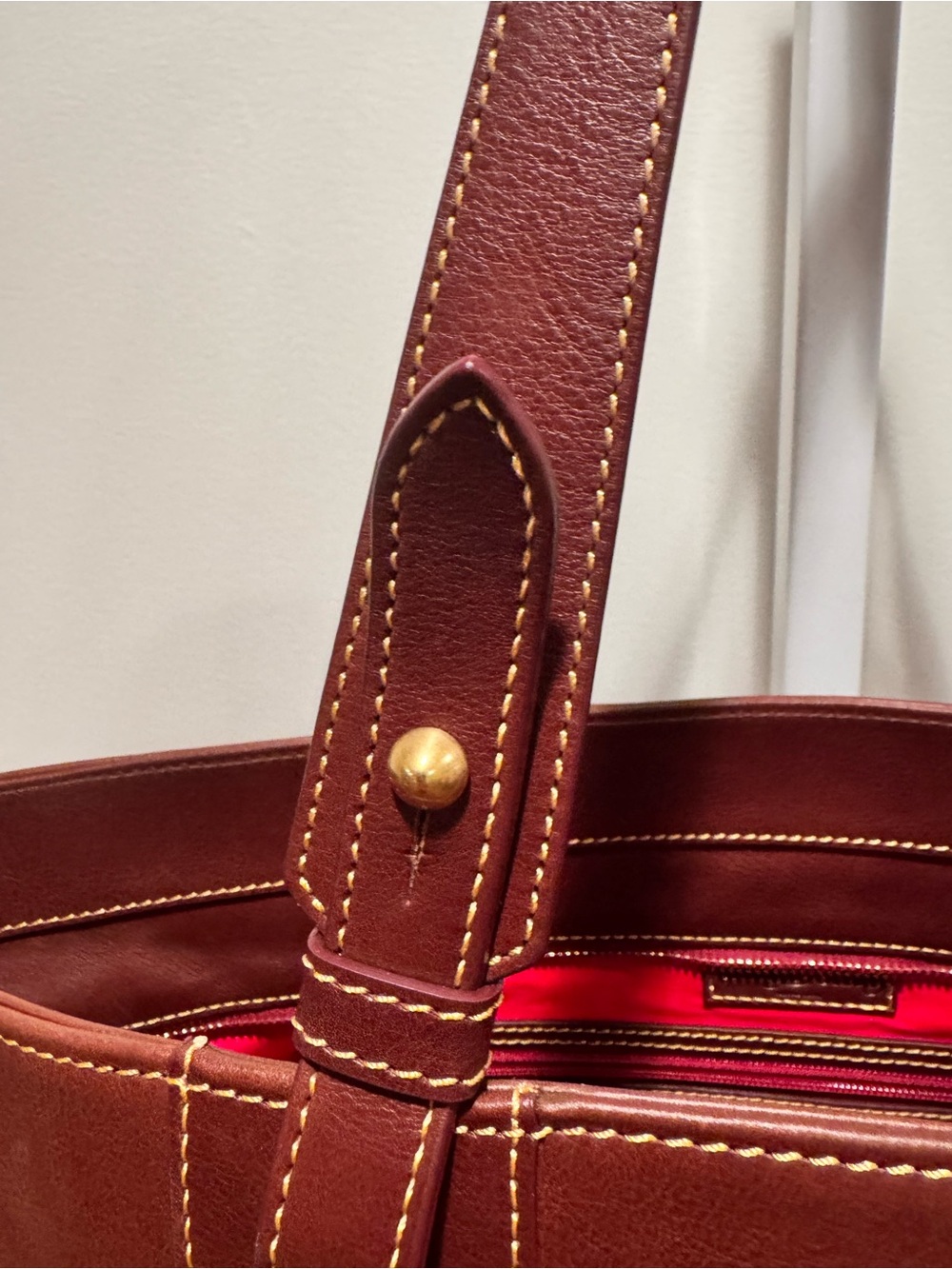 Dooney & Bourke Extra Large Florentine Leather Suzette Tote in Chestnut - Picture 7 of 14
